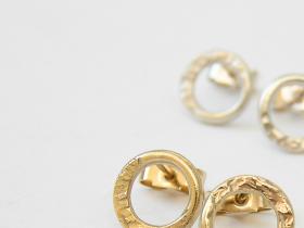 Nexus studs in 9ct gold (front) and silver (back)